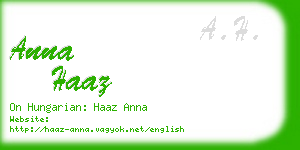 anna haaz business card